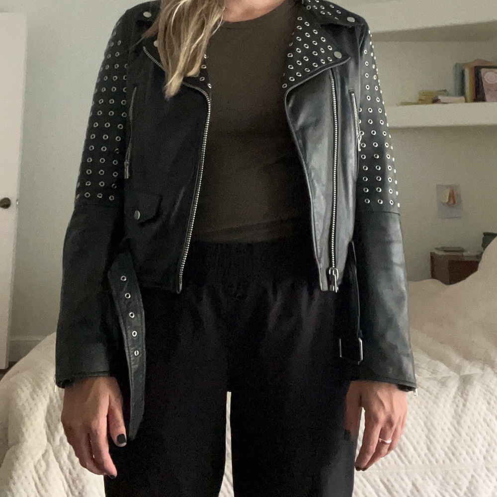 Zara vegan leather jacket size m